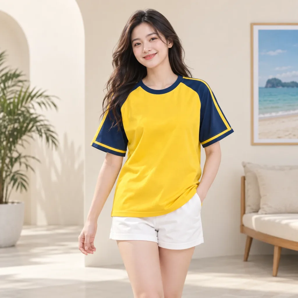 Áo Gia Đình Đi Biển Cao Cấp Phối Vàng Dáng Suông