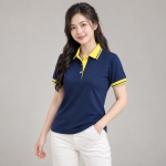 Áo Họp Lớp Polo Xanh navy Phối Vàng Vải Thun lạnh