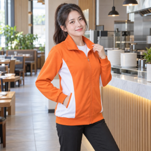 Áo Khoác Nỉ Doanh Nghiệp Cho Đội Giao Nhận Màu Cam Phối Sườn