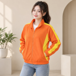 Áo Khoác Nỉ Doanh Nghiệp Vải Cotton Màu Cam Thiết Kế Năng Động