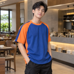 Áo Kỷ Yếu Tập Thể Xanh dương Phối Cam Vải Nỉ