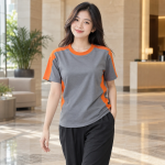 Áo Lớp Cổ Tròn Cho Học Sinh Màu Xám Ít Nhăn