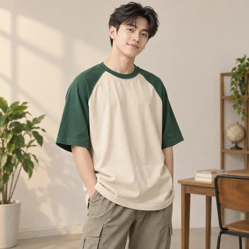 Áo Lớp Oversize Cho Sinh Viên Màu Xanh lá Tay Raglan