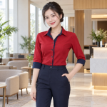 Áo Nhân Viên Lễ Tân Vải Kate Ý Màu Đỏ Thiết Kế Cá Tính