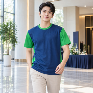 Áo Phông Doanh Nghiệp Cổ Tròn Cho Đội Nhóm Màu Xanh lá Phối Cổ