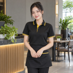 Áo Polo Phục Vụ Quán Cafe Tinh Gọn Phối Đen Dáng Suông
