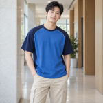 Áo Tập Thể Ngày Trở Về Cá Tính Phối Xanh navy Dáng Rộng