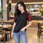 Áo Tập Thể Niên Khóa Tinh Gọn Phối Đen Dáng Regular