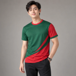 Áo Team Công Ty Cổ Tròn Vải Pangrim Màu Xanh lá Thiết Kế Thanh Lịch