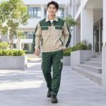 Bộ Đồng Phục Bảo Hộ Lao Động Vải Cotton 65/35 Màu Xanh lá Thiết Kế Chuyên Nghiệp
