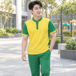 Bộ Đồng Phục Mầm Non Vải Cotton Màu Xanh lá Thiết Kế Cao Cấp