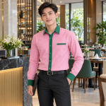 Đồng Phục Lễ Tân Khách Sạn Hiện Đại Phối Xanh lá Dáng Đứng Dáng
