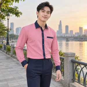 Mẫu Áo Nhân Viên Lễ Tân Hồng Vải Nỉ Phong Cách Cá Tính