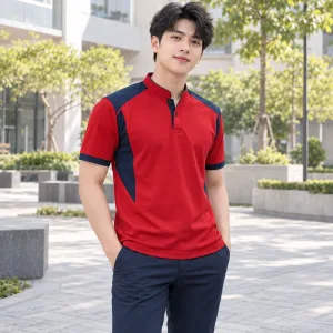 Mẫu Đồng Phục Sự Kiện Theo Yêu Cầu Đỏ Vải Cá sấu cotton Phong Cách Cá Tính