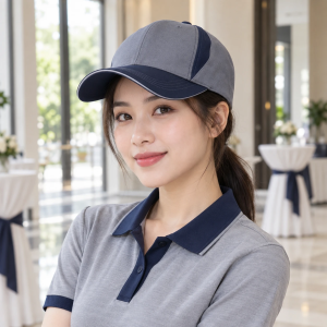Mũ Đầu Bếp Đồng Phục Vải Pangrim Màu Xám Thiết Kế Cá Tính