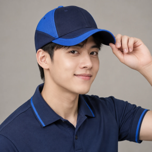 Mũ Sự Kiện Thêu Logo Cá Tính Phối Xanh navy Dáng Rộng