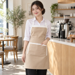 Tạp Dề Quán Cafe Be Phối Trắng Vải Cotton 65/35