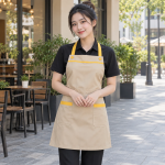 Tạp Dề Quán Cafe Be Phối Vàng Vải Gió