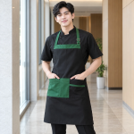 Tạp Dề Yếm Đồng Phục Cho Đầu Bếp Màu Xanh lá Túi Tiện Dụng