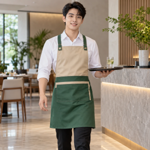Tạp Dề Yếm Đồng Phục Vải Kaki Màu Xanh lá Thiết Kế Chuyên Nghiệp
