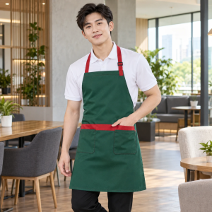 Tạp Dề Yếm Đồng Phục Xanh lá Túi Tiện Dụng Form Unisex